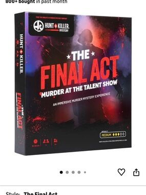 Hunt A Killer The Final Act Murder at the Talent Show Board Game - Black & Red